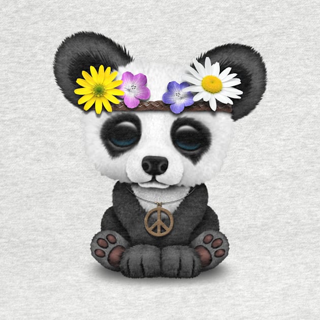 Cute Baby Panda Hippie by jeffbartels